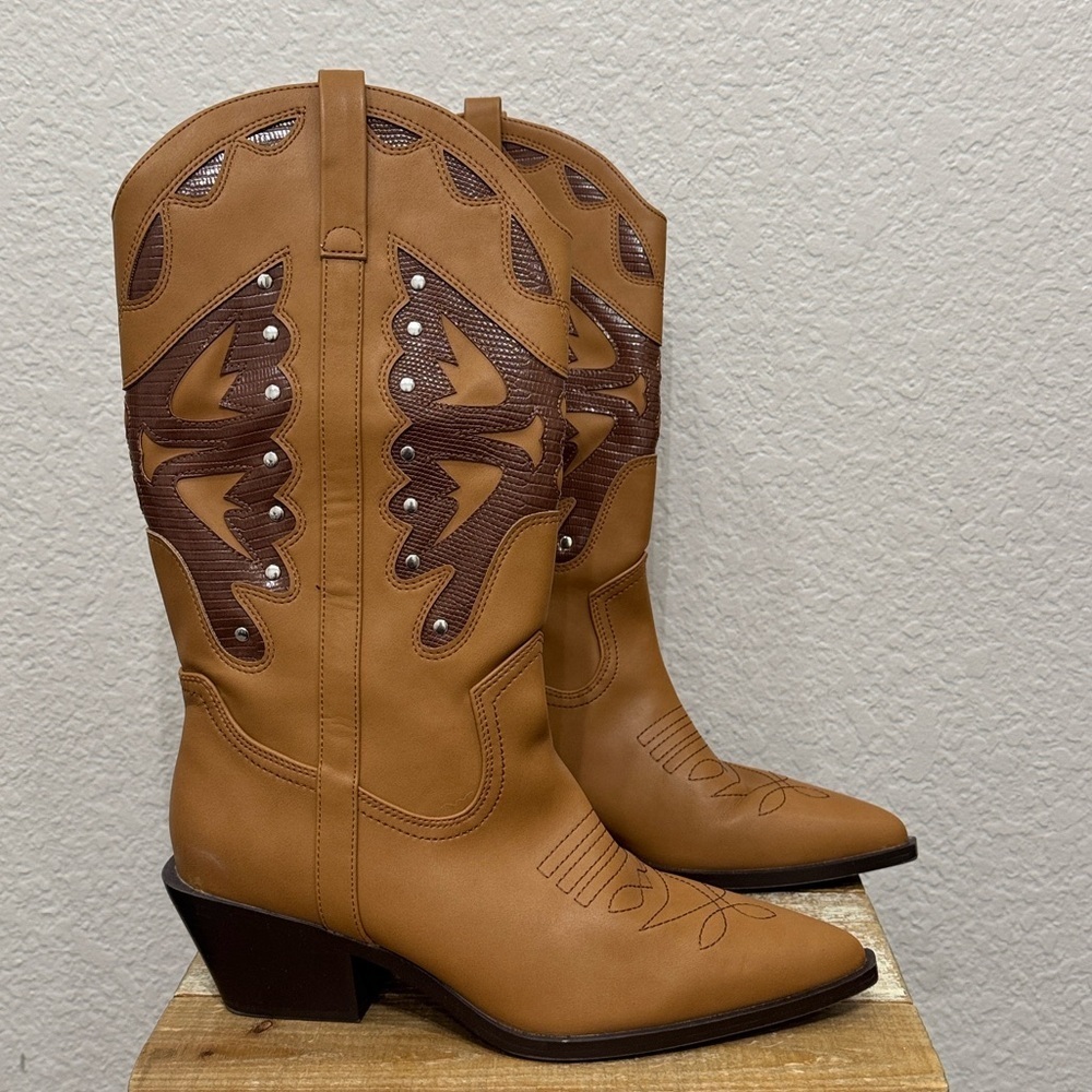 Madden Girl Saloonn Novelty Cowboy Boots Size 8.5 - Picture 2 of 8